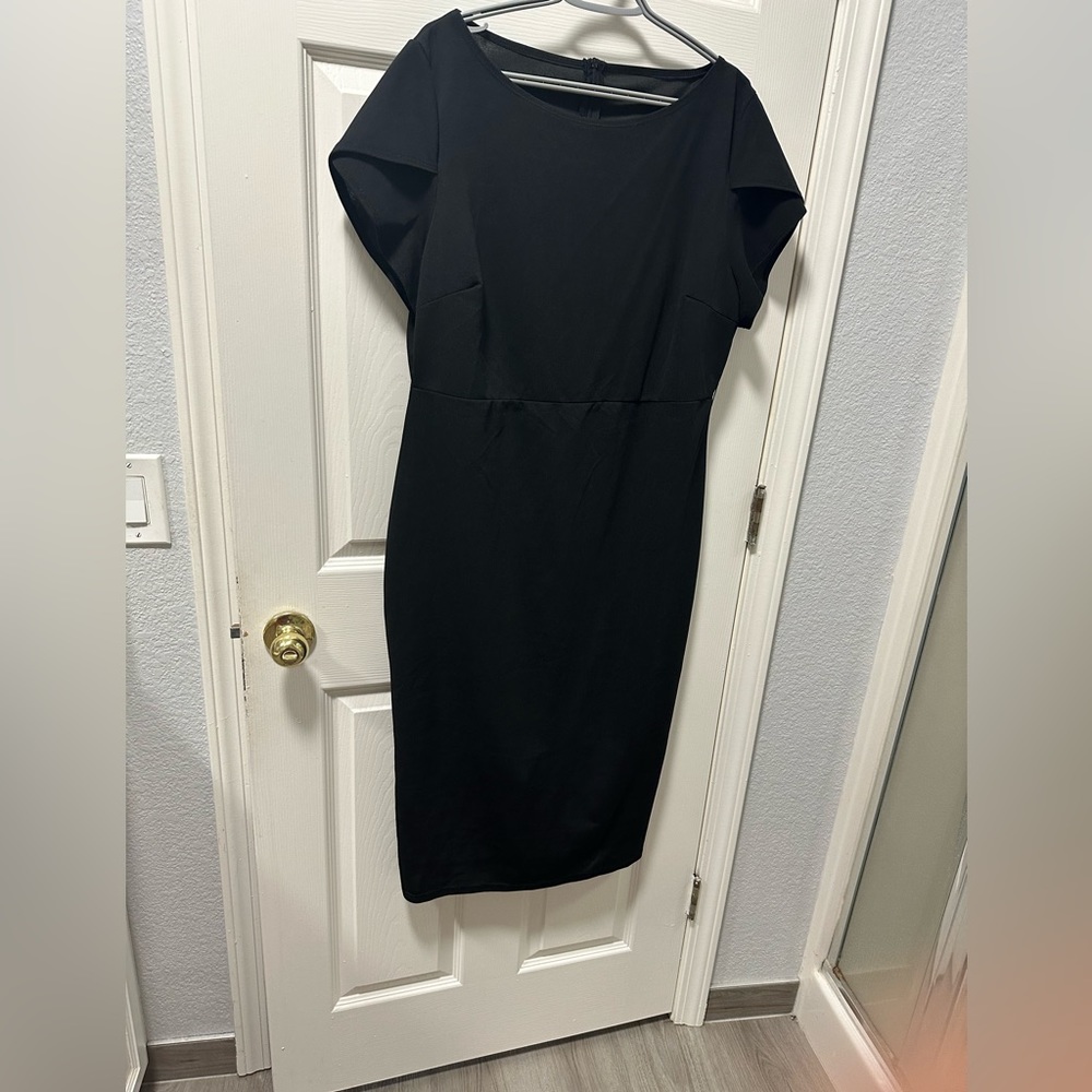 SheIn Women's Plus Size Elegant Short Cap Sleeve Stretchy  Dress